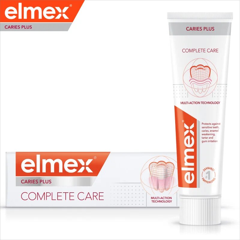 Elmex Caries Protection Complete Care frissítő hatású fogkrém a fogak teljes védelméért 3x75 ml