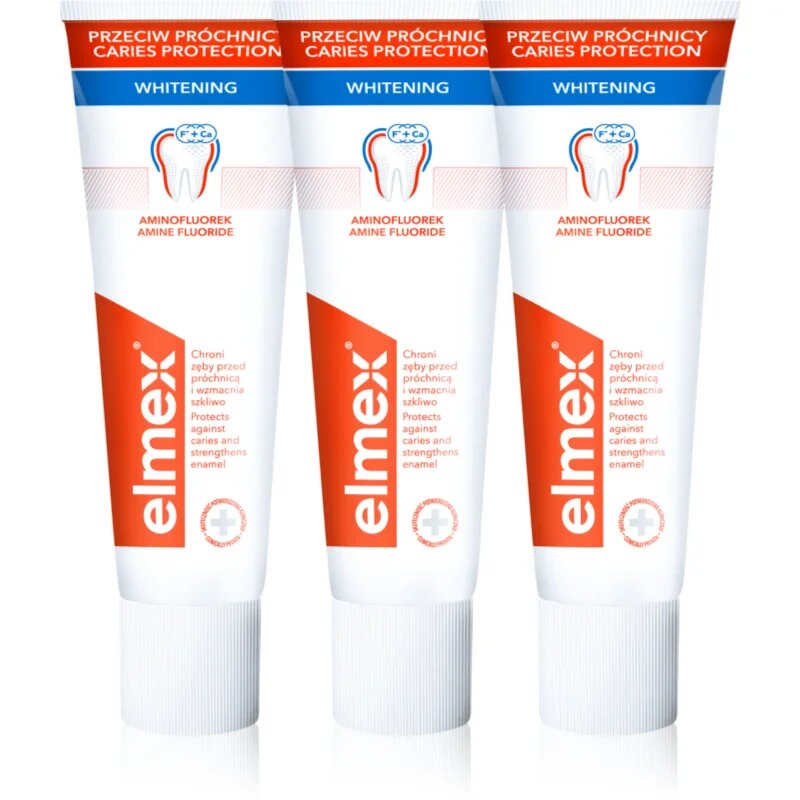 Elmex Caries Protection Gentle White fehérítő fogkrém fluoriddal 3x75 ml