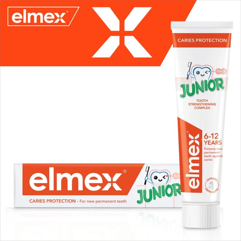 Elmex Junior 6-12 Years fogkrém gyermekeknek 3x75 ml