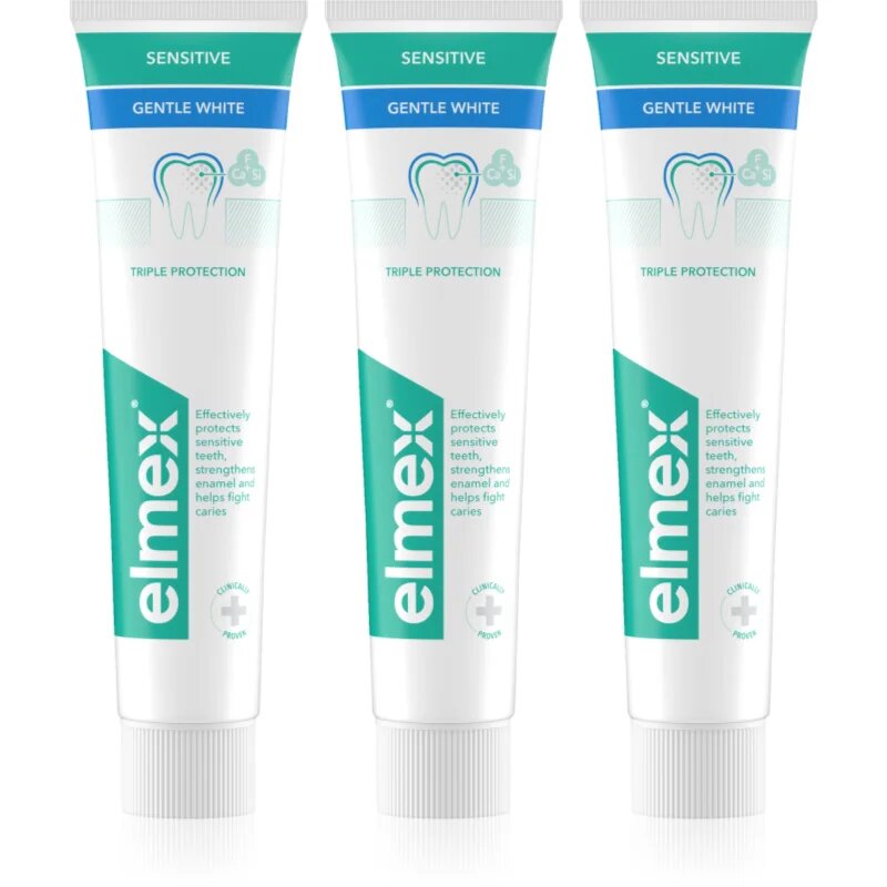 Elmex Sensitive Protection Gentle White fogkrém természetesen fehér fogakra 3x75 ml