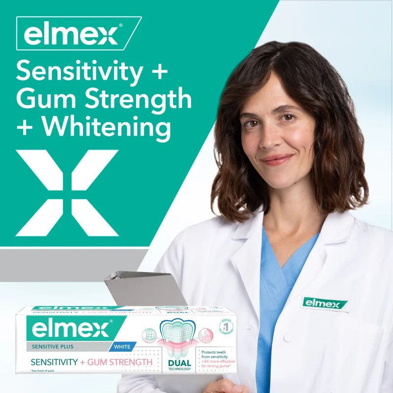 Elmex Sensitivity + Gum Strenght Whitening fogkrém érzékeny fogakra 75 ml