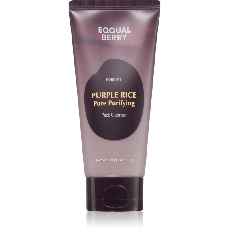 EQQUALBERRY Purple Rice Pore Purifying Pack Cleanser mélyisztító hab hámlasztó hatással 130 g