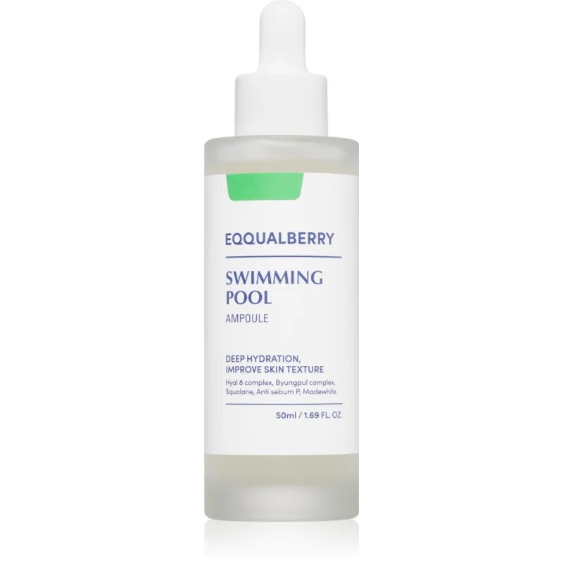 EQQUALBERRY Swimming Pool Ampoule Intenzíven hidratáló szérum nyugtató hatással 50 ml