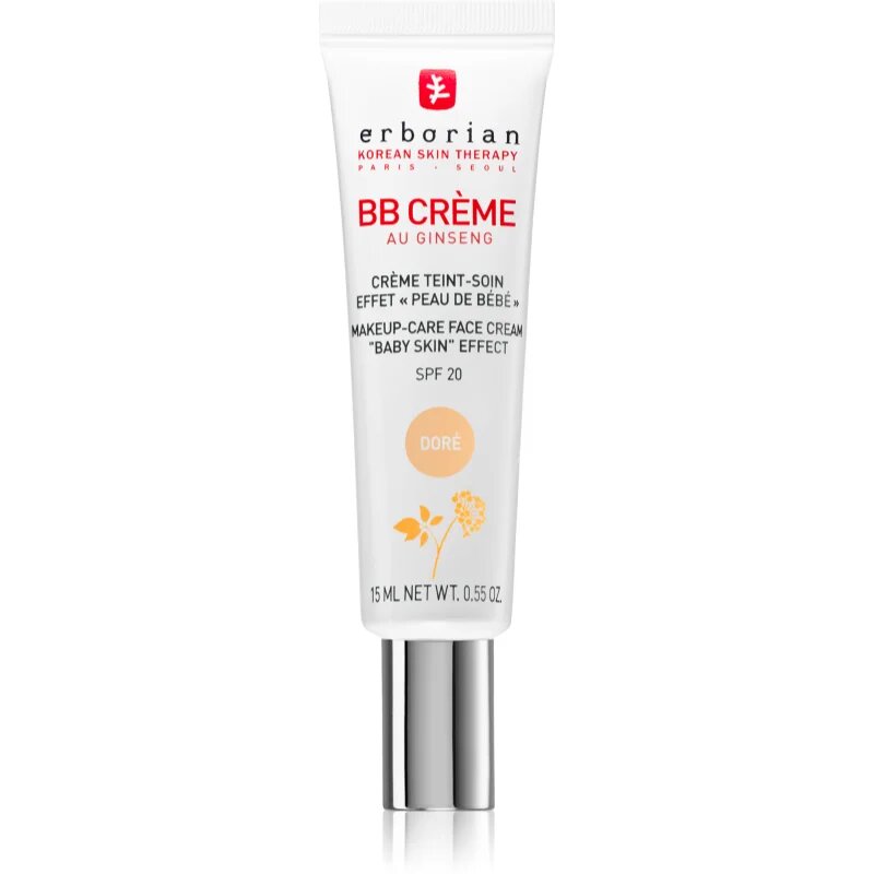 Erborian BB Cream tonizáló krém a bőr tökéletes külalakjáért SPF 20 kis csomagolás árnyalat Doré 15 ml
