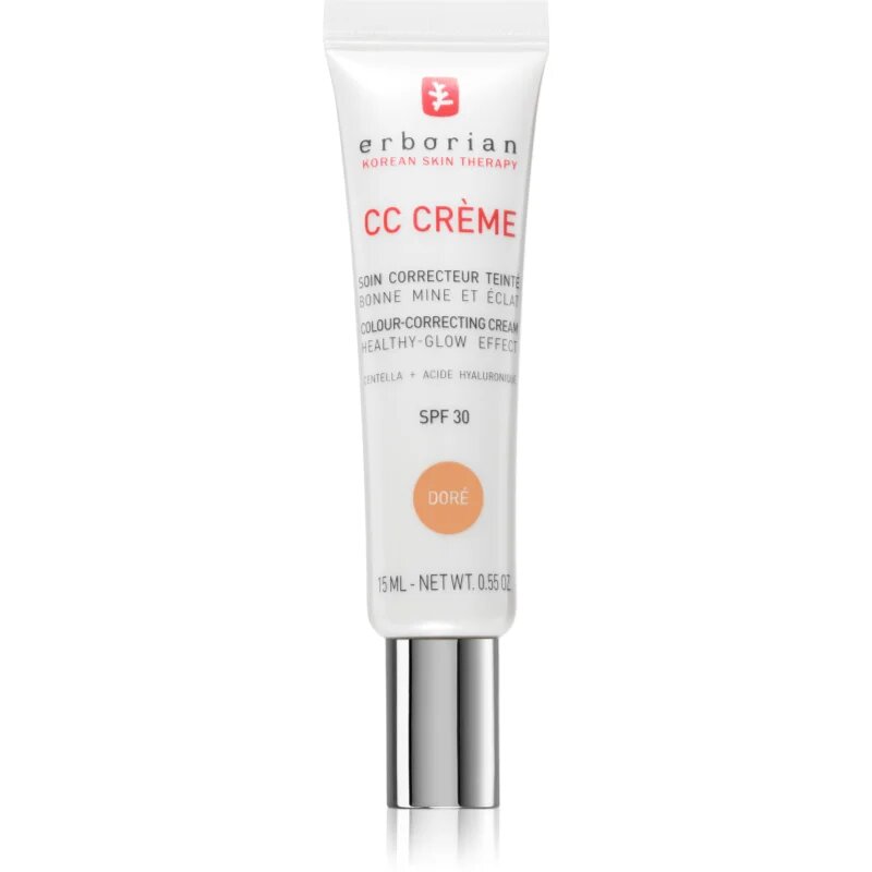 Erborian CC Crème Centella Asiatica CC krém az egyenletes bőrszínért SPF 30 árnyalat Doré 15 ml