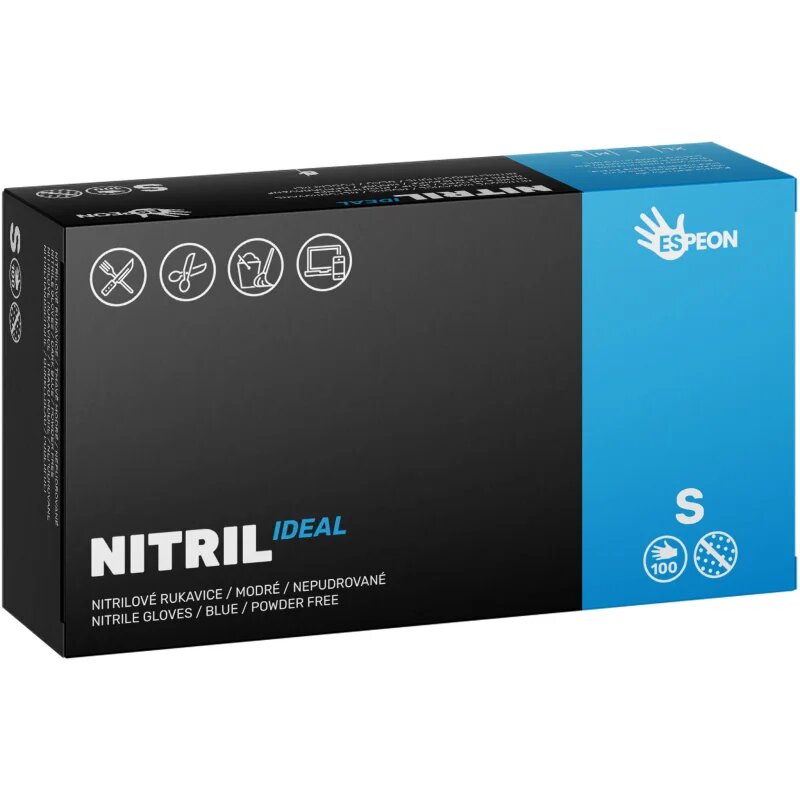 Espeon Nitril Ideal3 Blue púdermentes nitrilkesztyű méret S 100 db