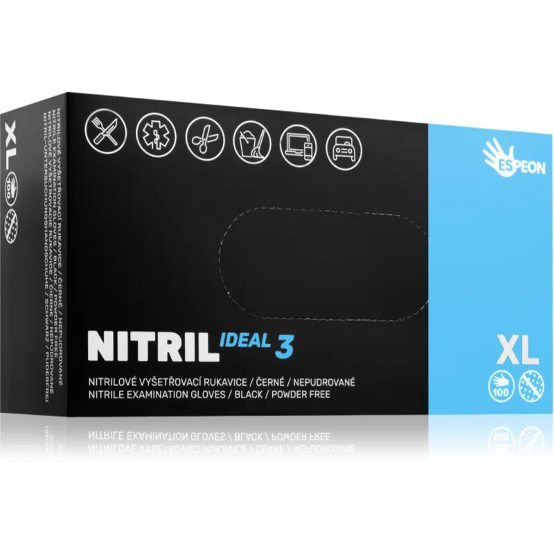 Espeon Nitril Ideal3 Examination Gloves Blue púdermentes nitril vizsgáló- és védőkesztyű méret XL 100 db
