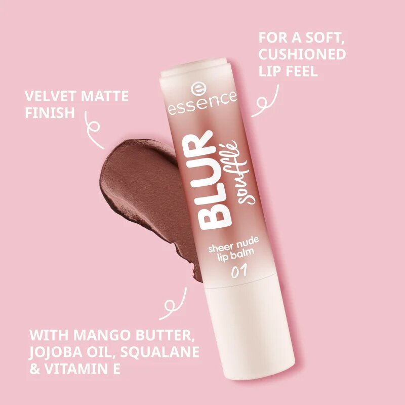 essence Blur Soufflé tonizáló ajakbalzsam matt hatással árnyalat 01 Nude Beige 3 g