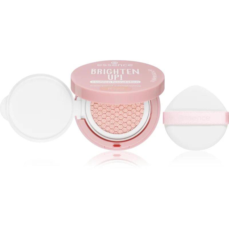 essence BRIGHTEN UP! Cushion Foundation alapozó sminkszivaccsal árnyalat 11 Sand 12 g