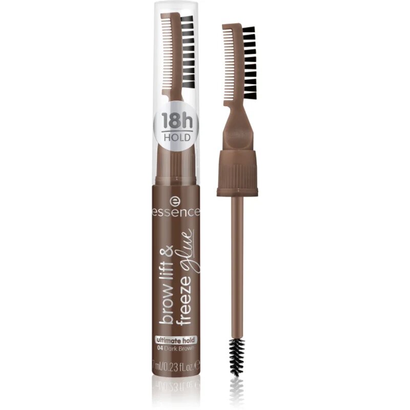 essence Brow Lift & Freeze transzparens gél szemöldökre árnyalat 04 Dark Brown 7 ml