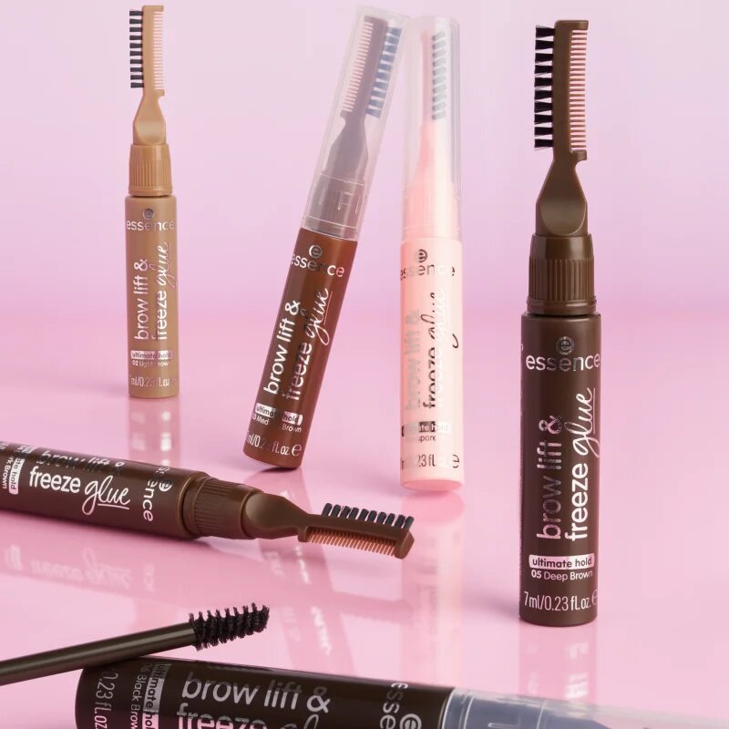essence Brow Lift & Freeze transzparens gél szemöldökre árnyalat 04 Dark Brown 7 ml