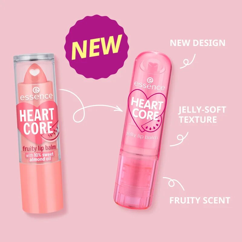 essence HEART CORE tonizáló ajakbalzsam fénnyel árnyalat 03 Berry-Berry Cute 3 g
