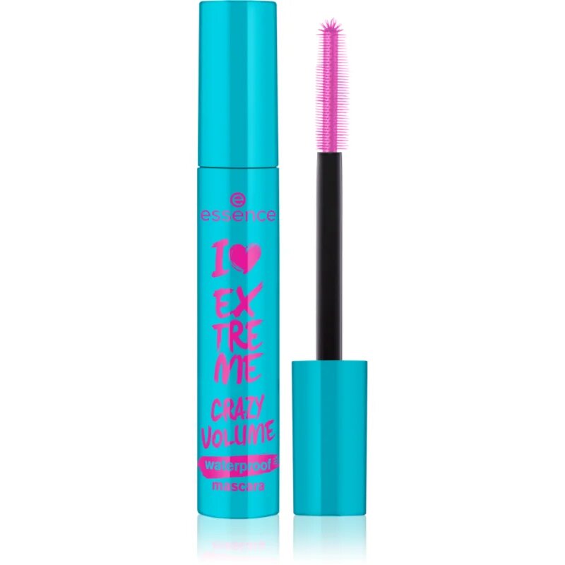 essence I LOVE EXTREME CRAZY VOLUME vízálló és tömegnövelő szempillaspirál árnyalat Black 12 ml