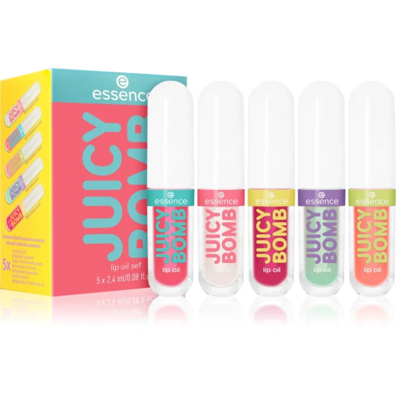 essence Juicy Bomb Lip Oil Set ajándékszett az ajkakra 5 db