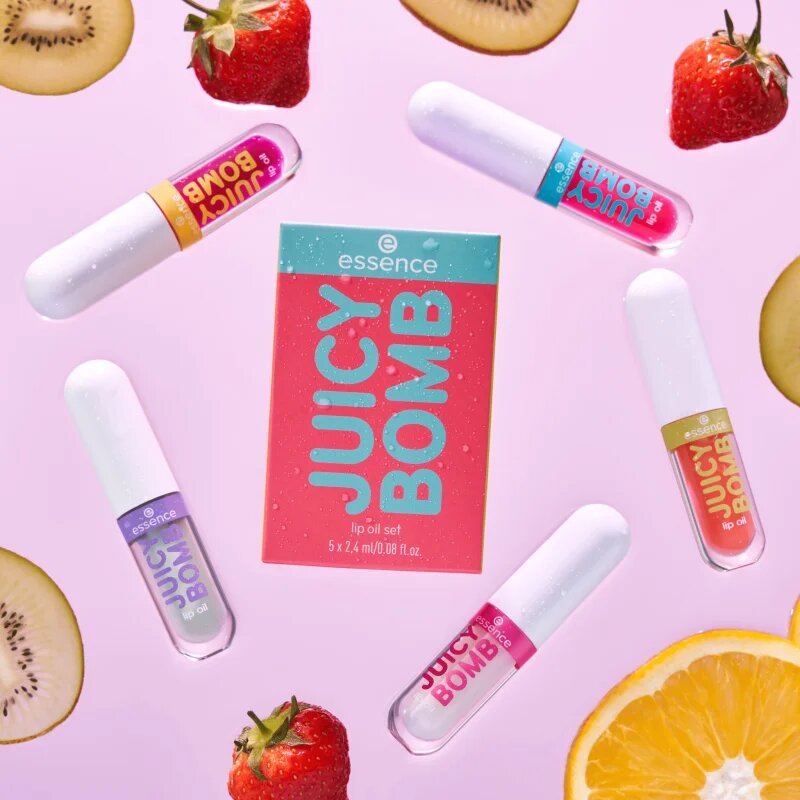 essence Juicy Bomb Lip Oil Set ajándékszett az ajkakra 5 db