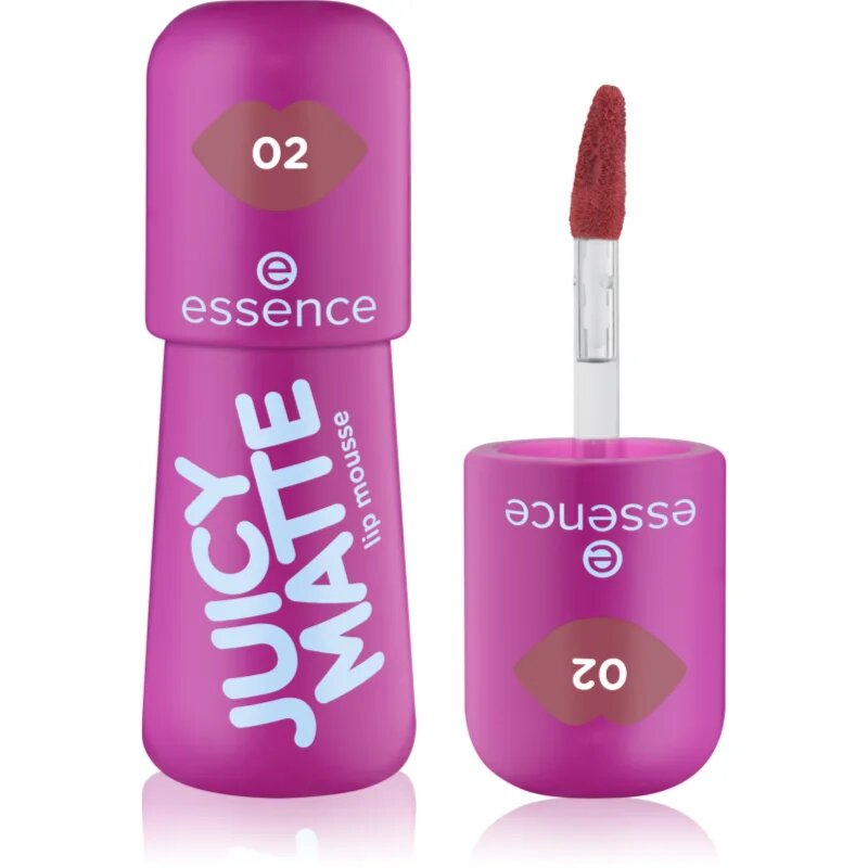 essence JUICY MATTE habos ajakrúzs matt hatással árnyalat 02 Featherlight Pink 2.7 ml