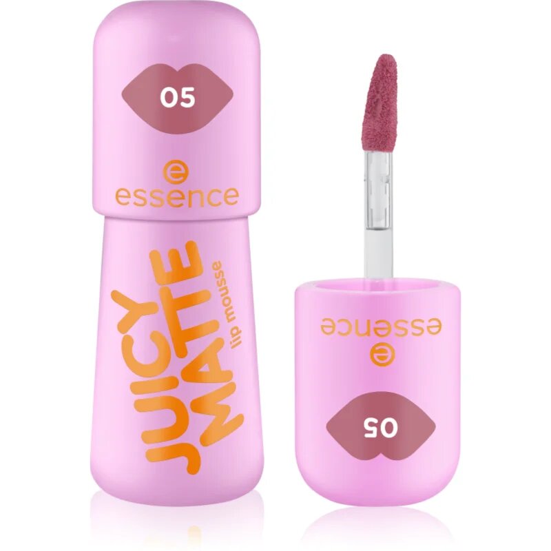 essence JUICY MATTE habos ajakrúzs matt hatással árnyalat 05 Gauzy Latte 2.7 ml