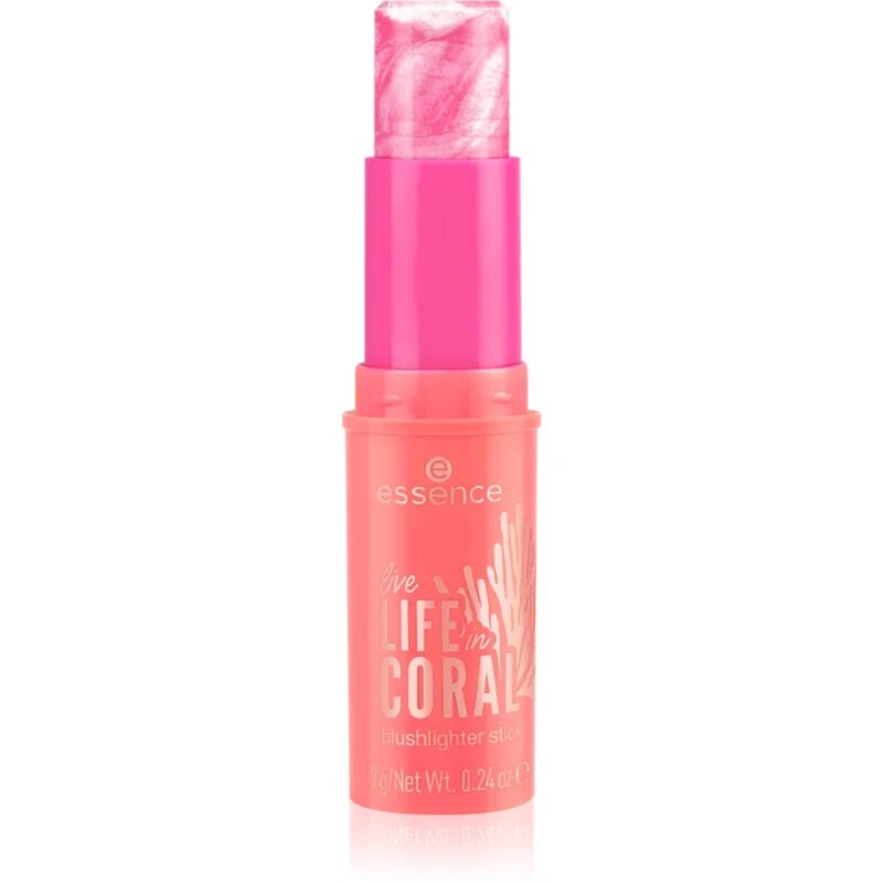 essence LIFE in CORAL élénkítő arcpirosító stift árnyalat 01 Glowin' Coraltastic Baby! 7 g