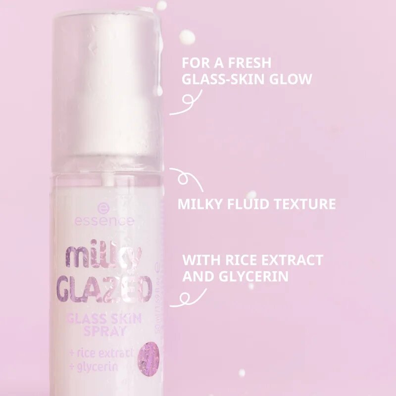 essence milky GLAZED hidratáló spray arcra élénkítő hatással 50 ml