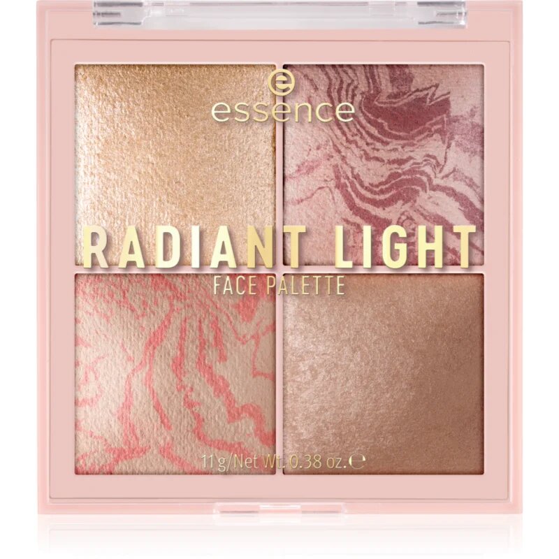 essence Radiant Light bőrélénkítő és arcpirosító sminkpaletta árnyalat Glow Icon 11 g