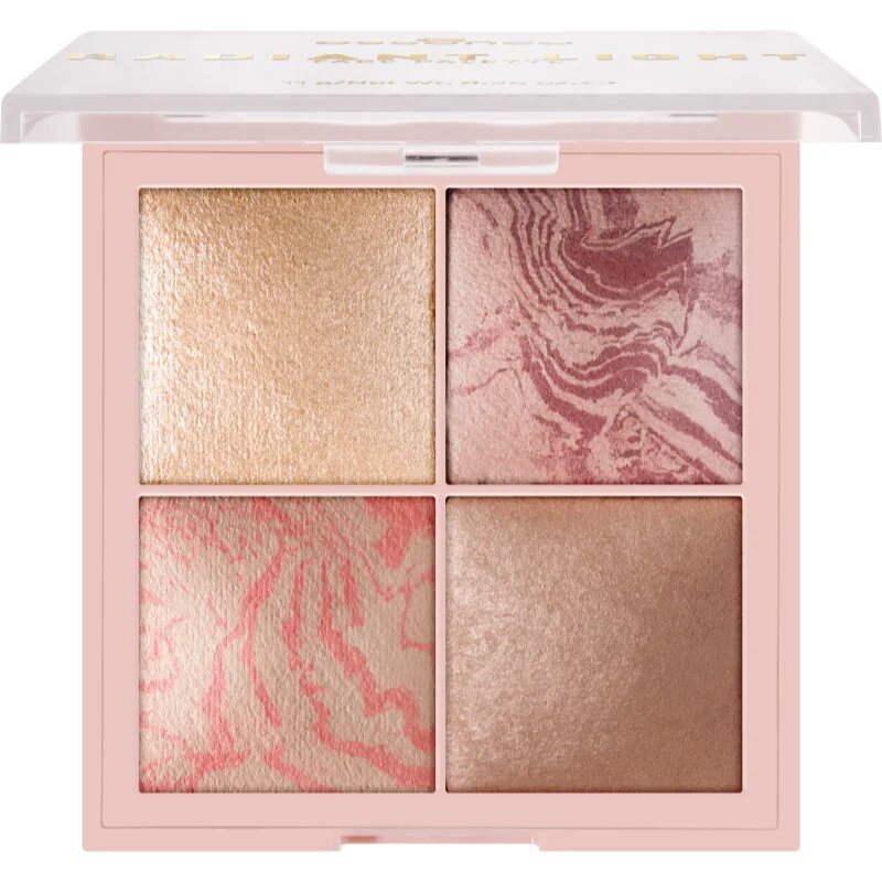 essence Radiant Light bőrélénkítő és arcpirosító sminkpaletta árnyalat Glow Icon 11 g