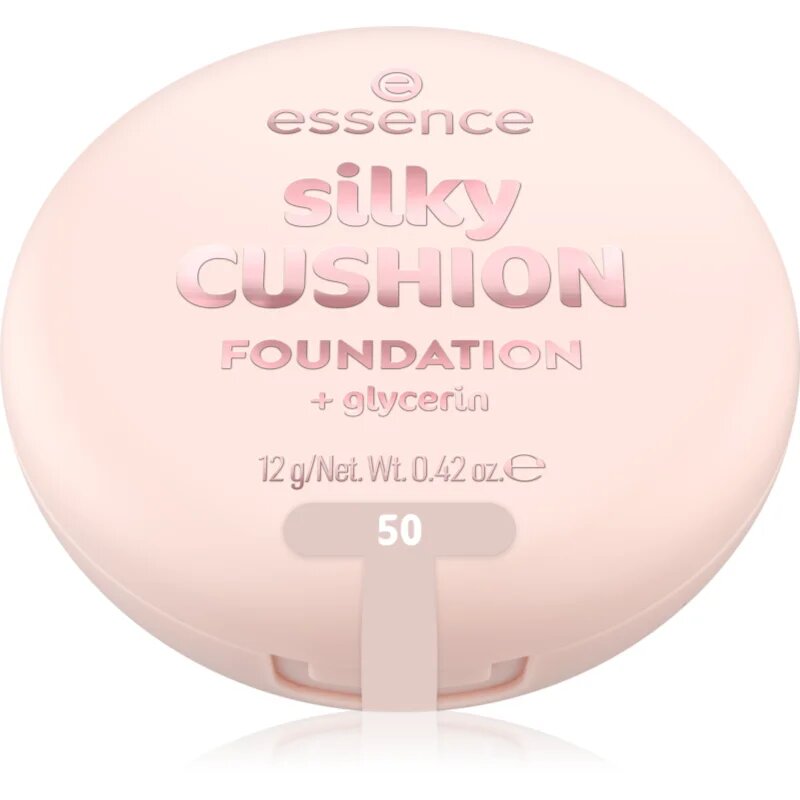 essence silky CUSHION FOUNDATION alapozó sminkszivaccsal közepes fedésű árnyalat 50 12 g