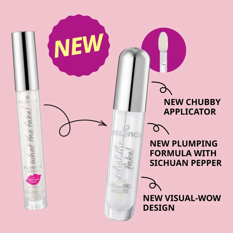 essence WHAT THE FAKE! dúsító ajakfény árnyalat 100 Sheer Genius 4 ml