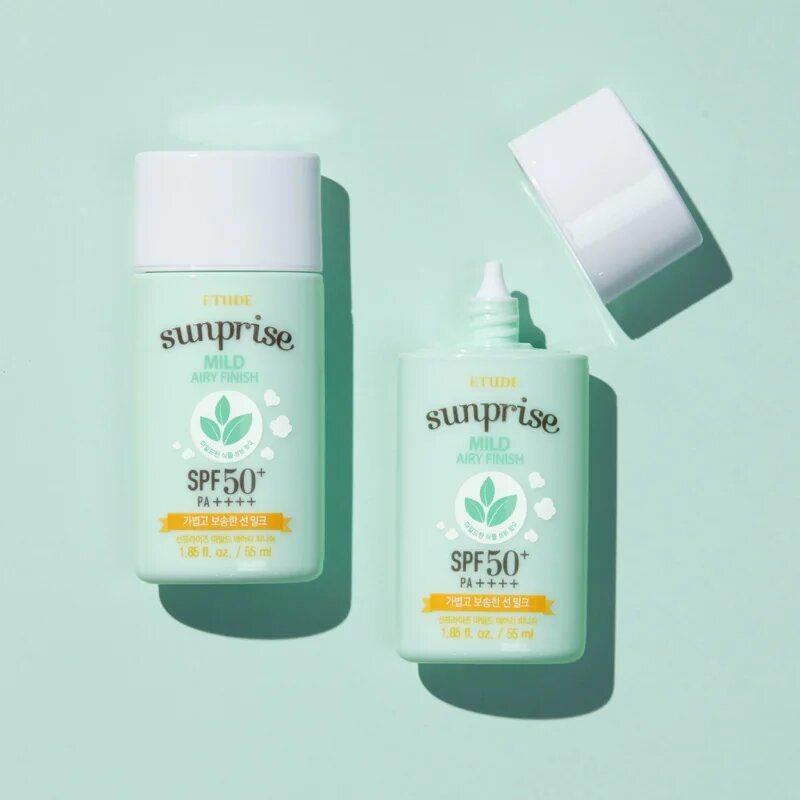 ETUDE Sunprise Mild Airy Finish ásványi védő fluid arcra SPF 50+ 55 ml