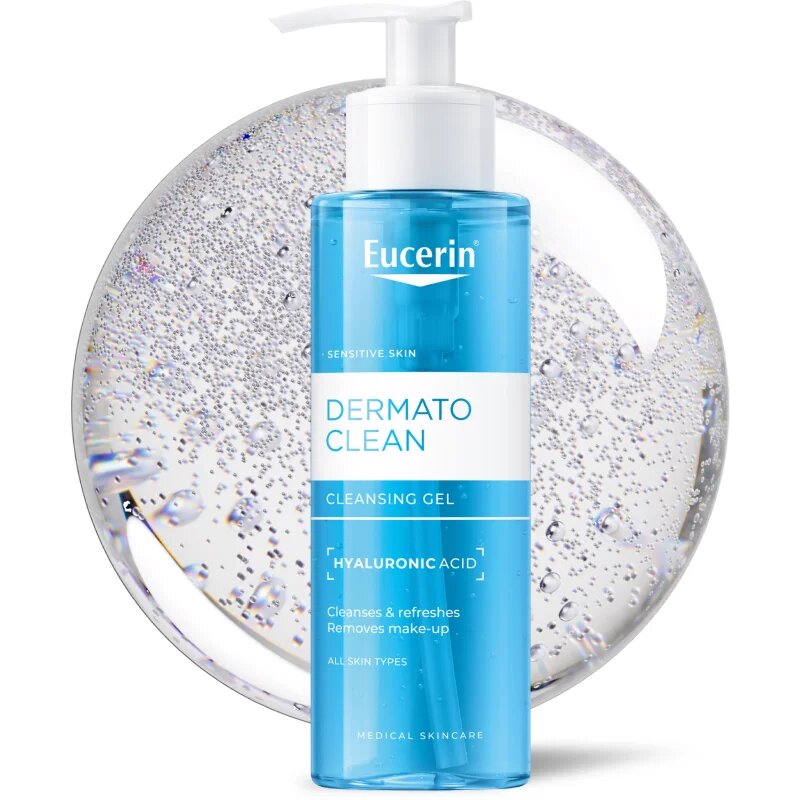 Eucerin DermatoClean tisztító gél az arcbőrre hidratáló hatással 200 ml