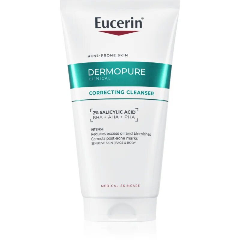 Eucerin DermoPure Clinical Correcting Cleanser hámlasztó tisztító gél arcra és testre 150 ml