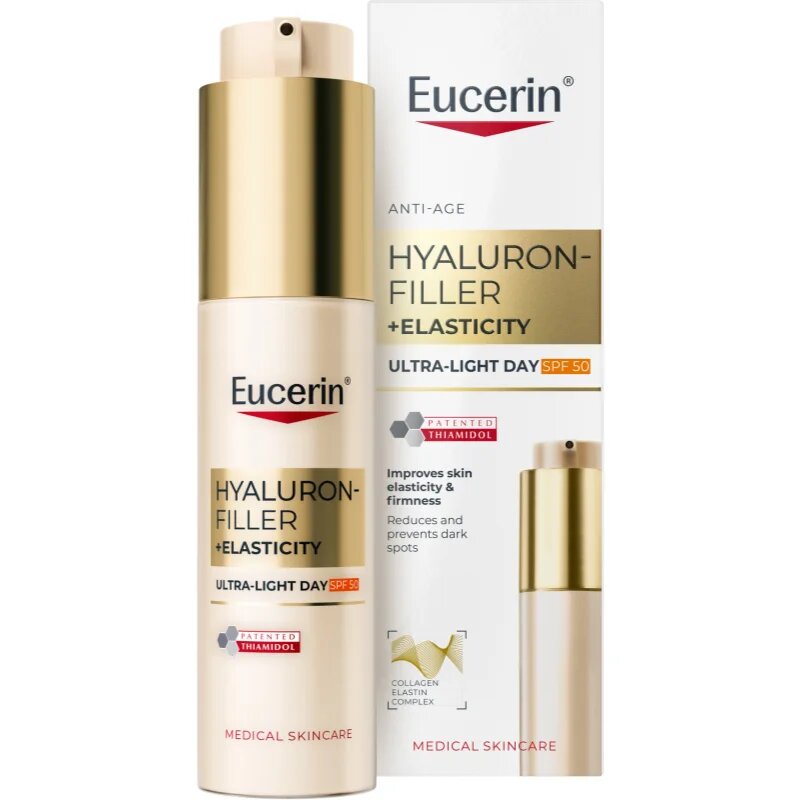 Eucerin Hyaluron-Filler + Elasticity könnyű nappali krém SPF 50 50 ml