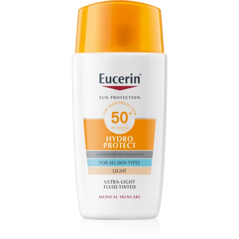 Eucerin Sun Hydro Protect tonizáló napozó folyadék SPF 50+ árnyalat Light 50 ml