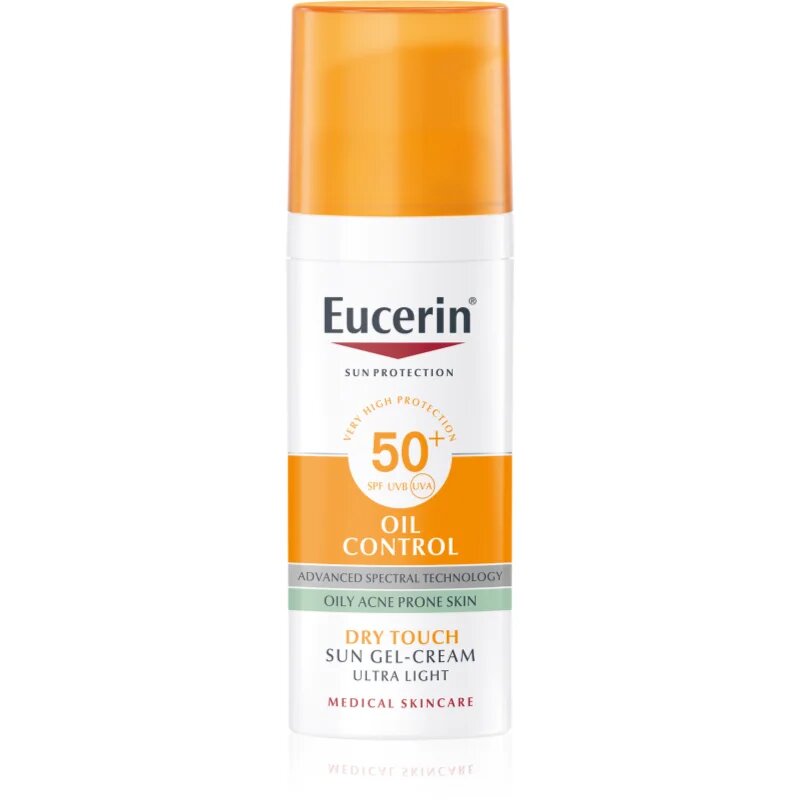 Eucerin Sun Oil Control védő géles krém az arcra SPF 50+ 50 ml