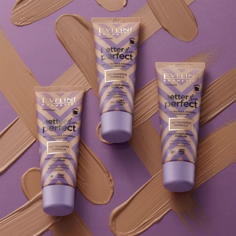 Eveline Cosmetics Better than Perfect fedő hatású alapozó hidratáló hatással árnyalat 02 Light Vanilla Warm 30 ml