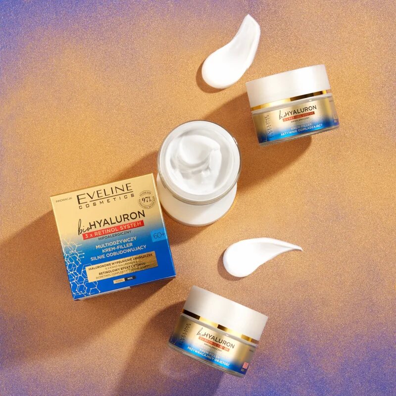 Eveline Cosmetics Bio Hyaluron 3x Retinol System nappali és éjszakai liftinges krém 50+ 50 ml