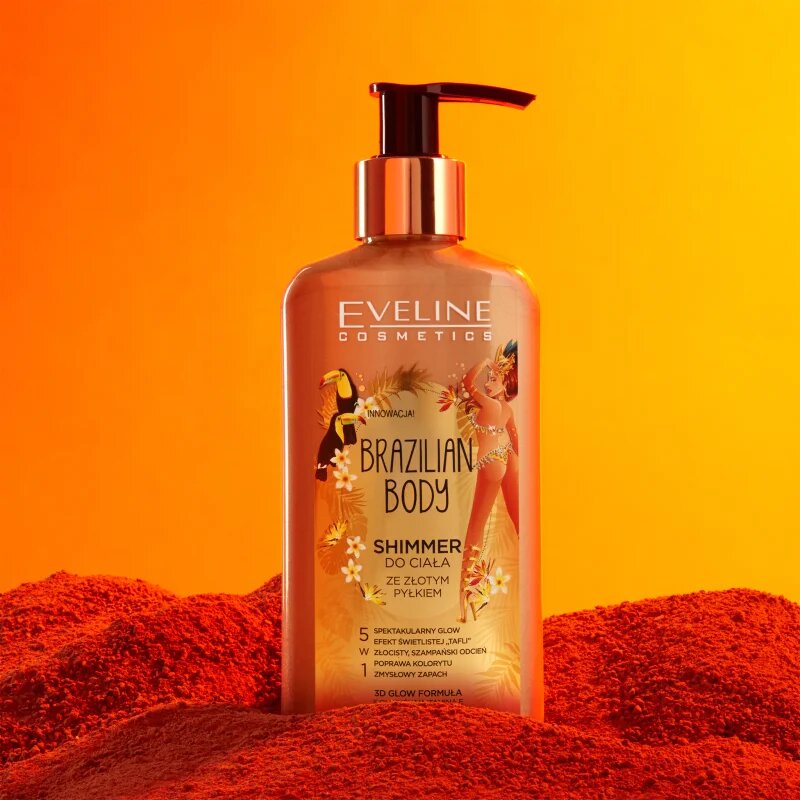 Eveline Cosmetics Brazilian Body testápoló emulzió csillámporral 150 ml