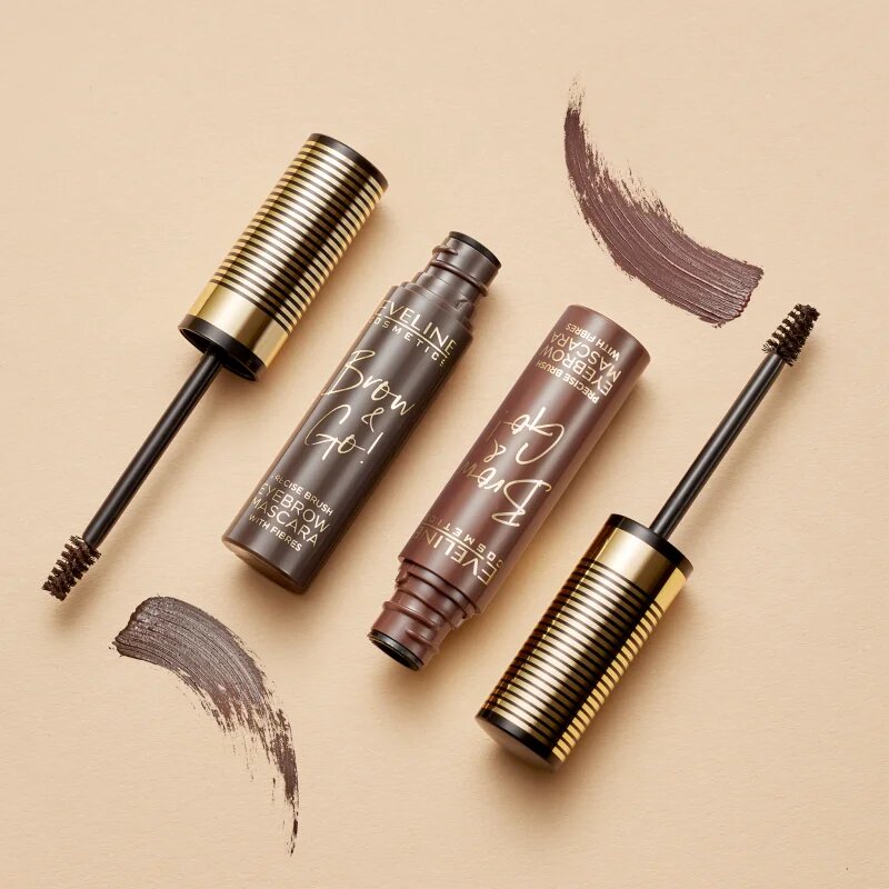 Eveline Cosmetics Brow & Go! szemöldök és szempillaspirál árnyalat 02 Dark 6 ml