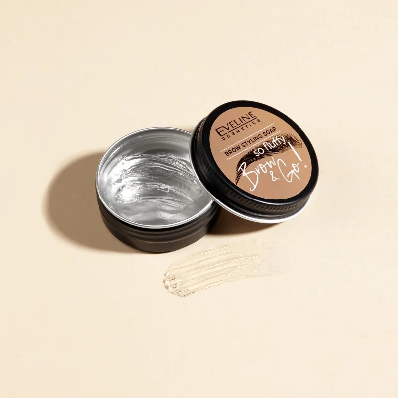 Eveline Cosmetics Brow & Go! szemöldökformázó szappan szemöldökre árnyalat Transparent 25 g
