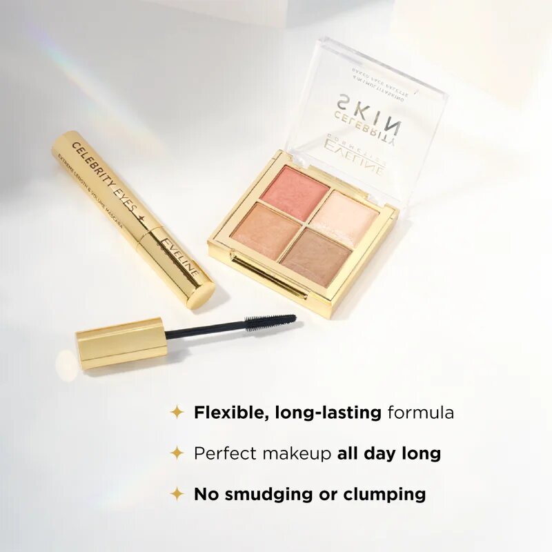 Eveline Cosmetics Celebrity Eyes szempillaspirál az extra hosszú pillákért árnyalat Black 7 ml
