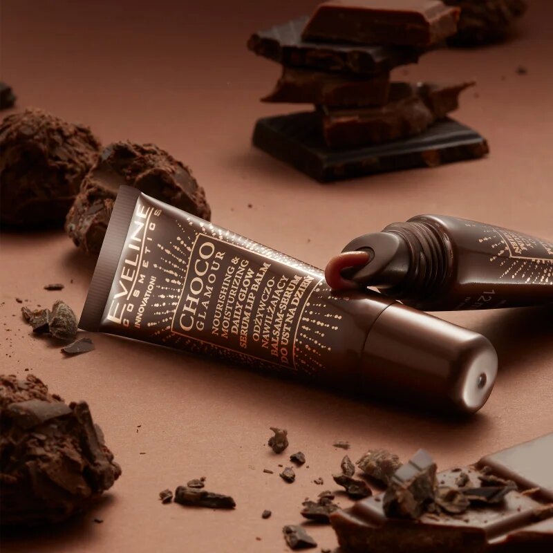 Eveline Cosmetics Choco Glamour tápláló és hidratáló ajakbalzsam 12 ml