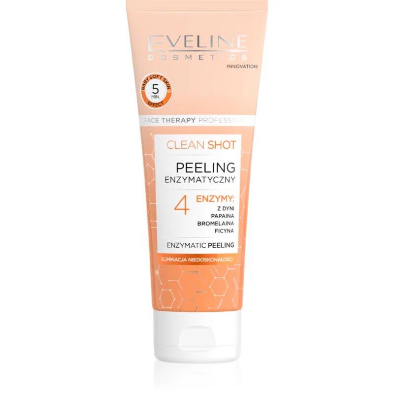 Eveline Cosmetics Clean Shot 4 Enzymes enzimatikus peeling a bőr tökéletlenségei ellen 75 ml