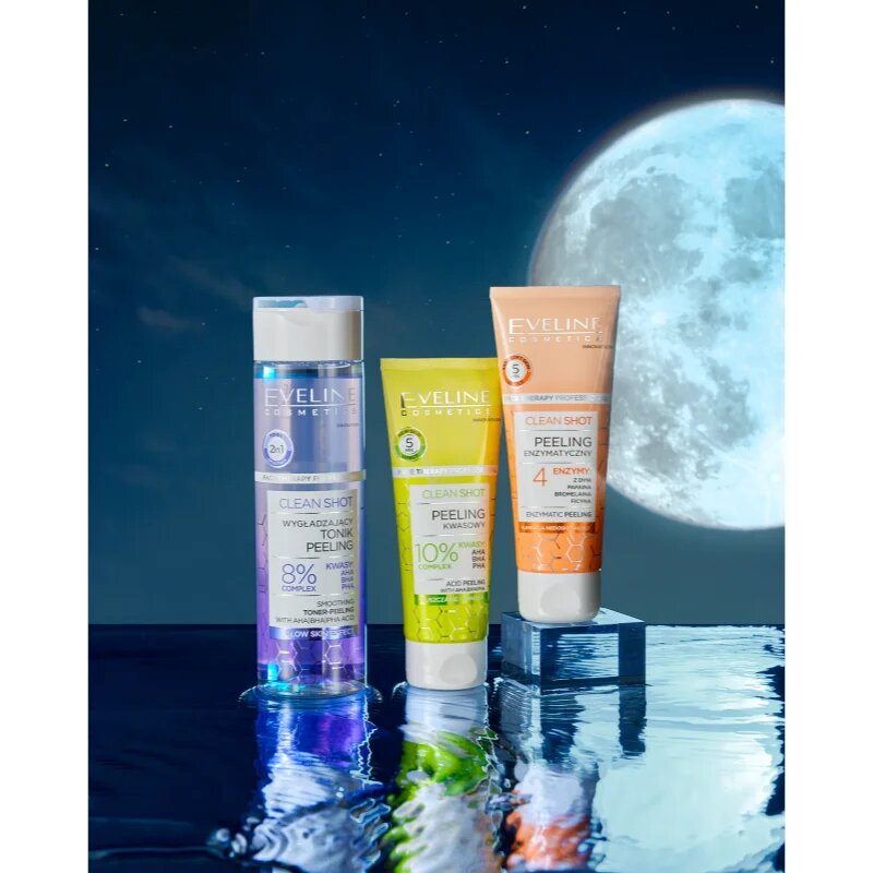 Eveline Cosmetics Clean Shot 4 Enzymes enzimatikus peeling a bőr tökéletlenségei ellen 75 ml