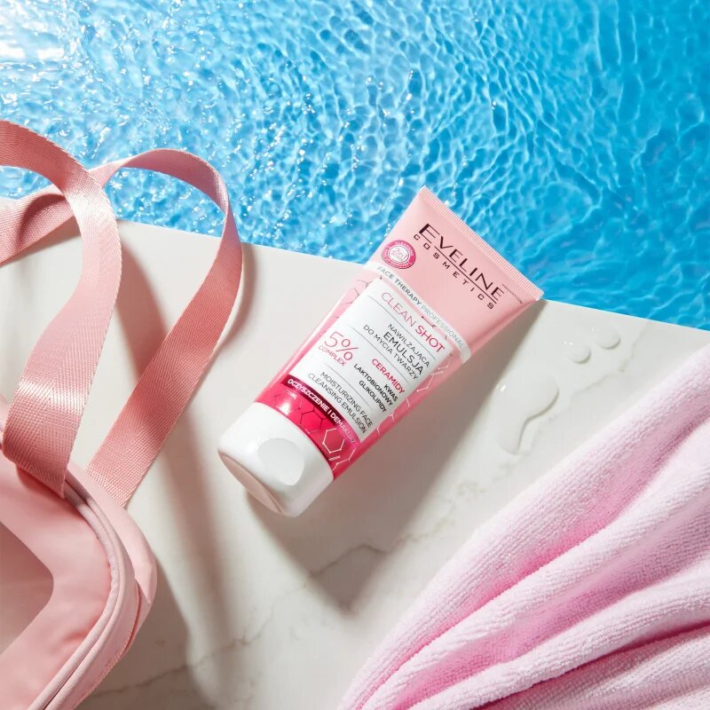 Eveline Cosmetics Clean Shot 5% Ceramidy Complex intenzíven hidtatáló és tisztító emulzió 150 ml