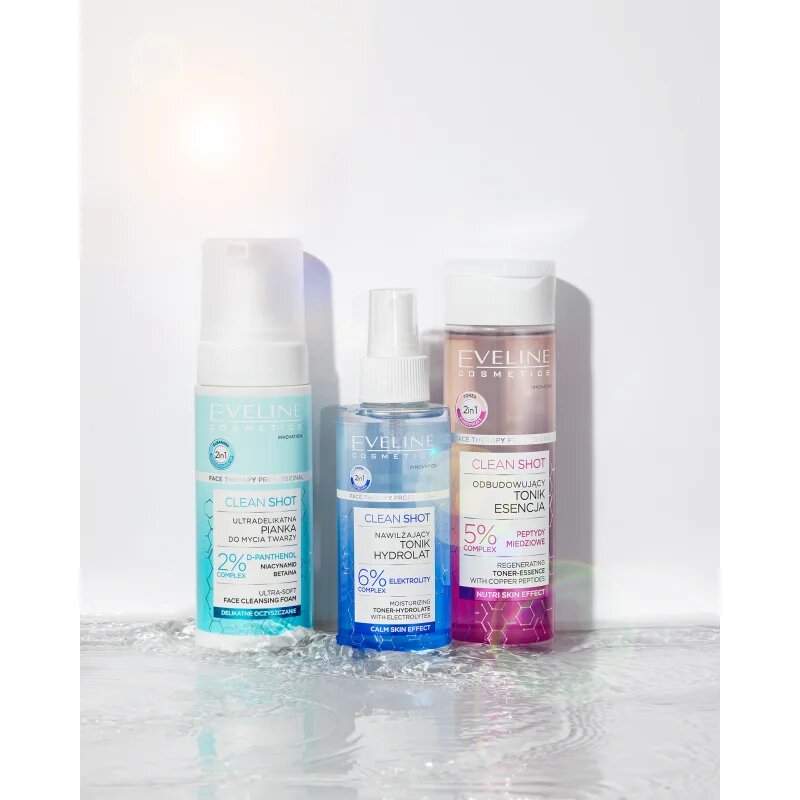 Eveline Cosmetics Clean Shot 6% Electrolyte Complex hidratáló tonik 150 ml