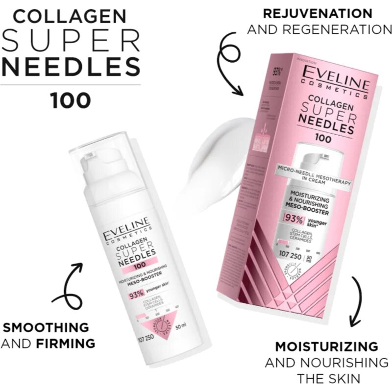 Eveline Cosmetics Collagen Super Needles 100 hidratáló és tápláló szérum 50 ml