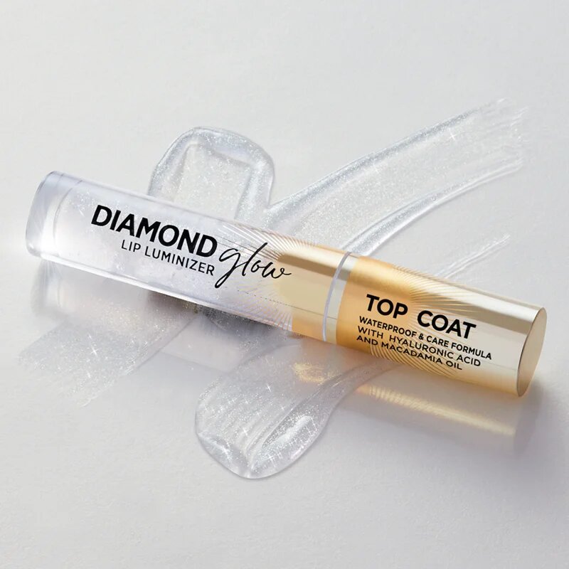 Eveline Cosmetics Diamond Glow csillogó ajakfény hialuronsavval árnyalat 12 Top Coat 4.5 ml