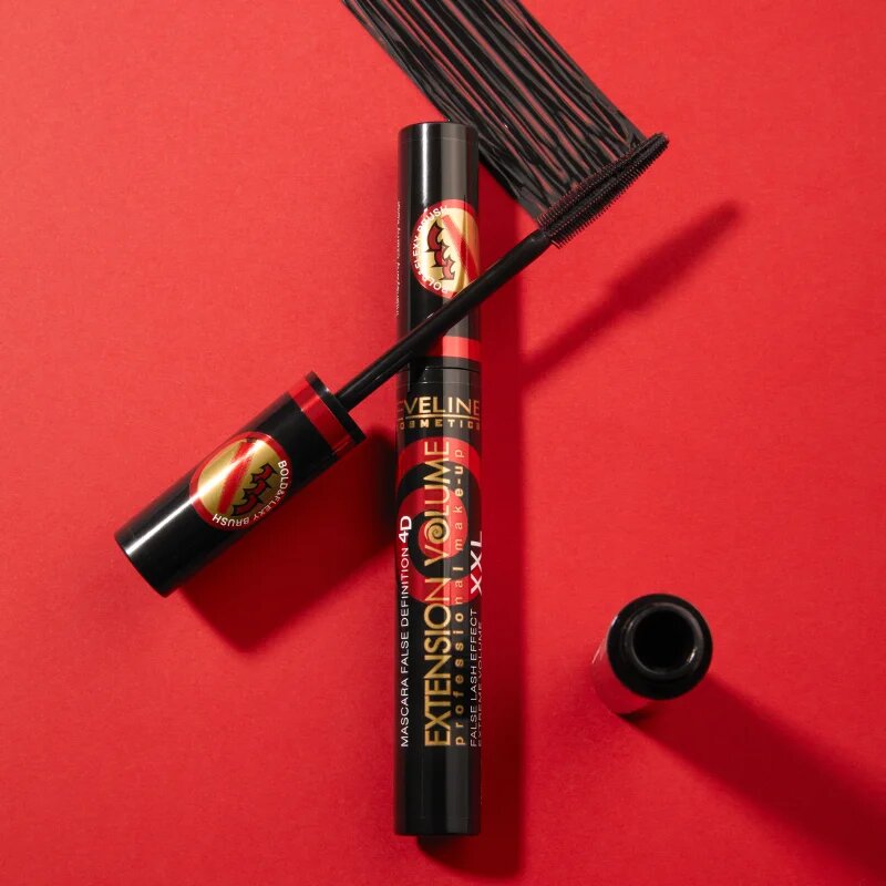 Eveline Cosmetics Extension Volume extra dúsító szempillaspirál műszempilla hatás árnyalat Black 10 ml