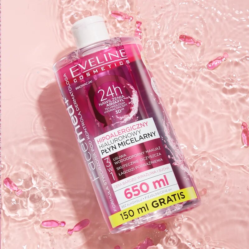 Eveline Cosmetics FaceMed+ tisztító micellás víz 650 ml