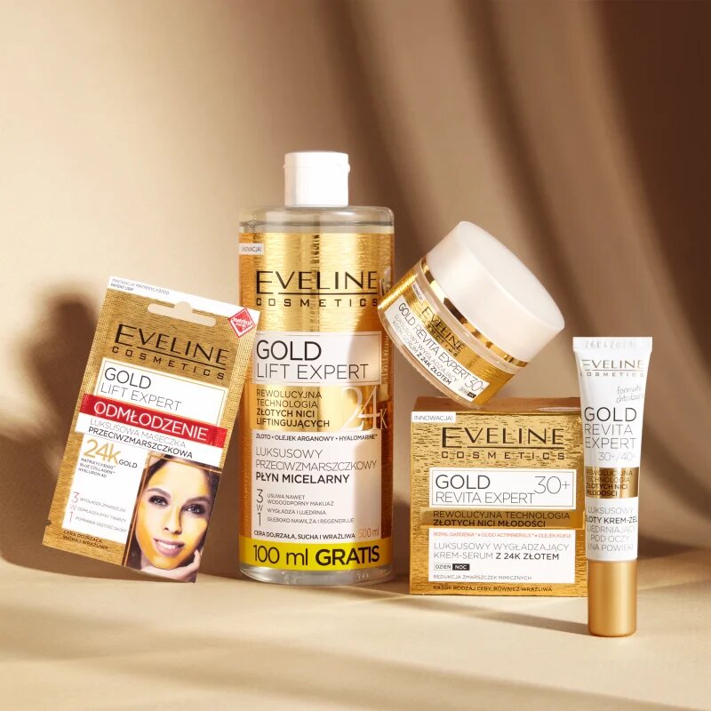 Eveline Cosmetics Gold Lift Expert fiatalító maszk 3 az 1-ben 7 ml