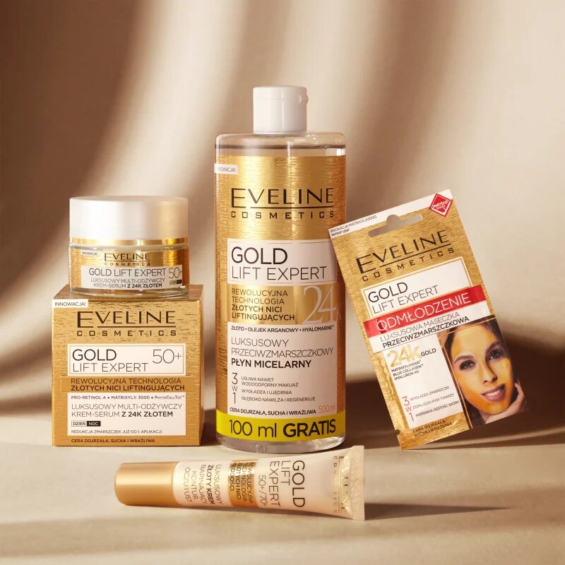 Eveline Cosmetics Gold Lift Expert nappali és éjszakai krém ráncok ellen 50+ 50 ml